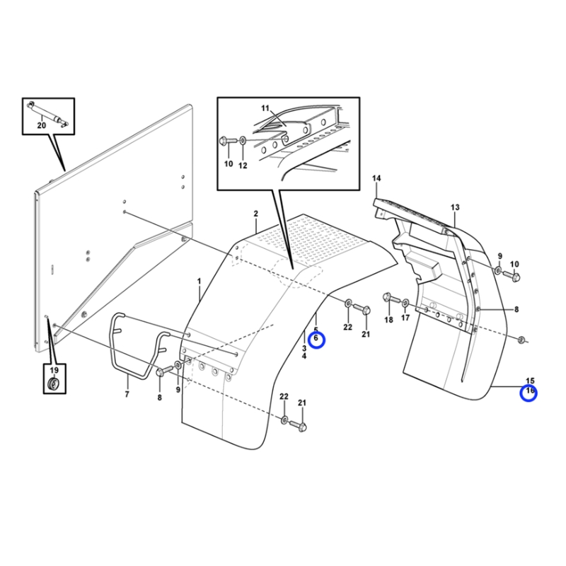Imagem 1 do produto PARA-LAMA LARGO L.D PÁ CARREGADEIRA VOLVO